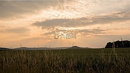 夏季,领域日落,德国