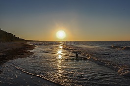 日落,海,浪漫