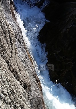 谷,瀑布,山