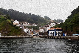 cudillero,端口,景观