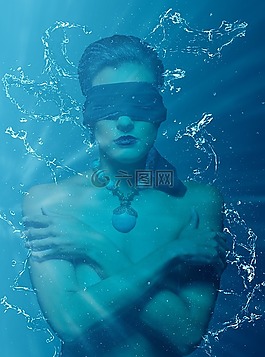 水下,女子,女性