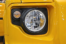 suv車前照燈的,前燈,黃色吉普車