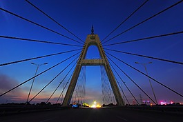 橋,夜景,德州