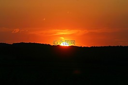 日落,太陽,余輝