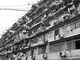 中國,街,建設