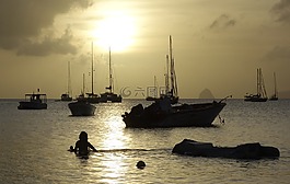海,太陽,日落