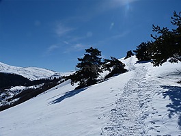 徒步旅行,山,冬天