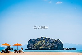 海灘,海,放松