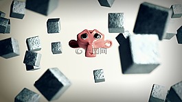 猴子,立方體,卡通