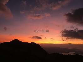 香港,西部牛山,日出
