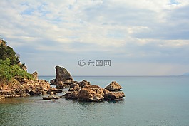 巖石,景觀,海洋