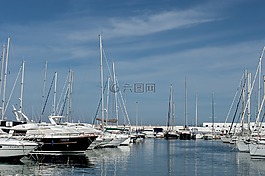 游艇,帆船,海港