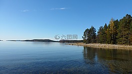 湖,湖岸邊,森林