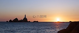 球衣,日落,燈塔