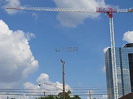 建筑起重機,起重機,電線桿