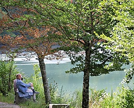 平静,假日,湖