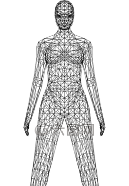女子,線框,小聚
