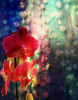 蘭花,珠,光明