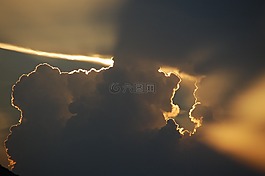 天空,傍晚的天空,云