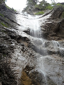 瀑布,高,水