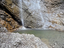 瀑布,水,池