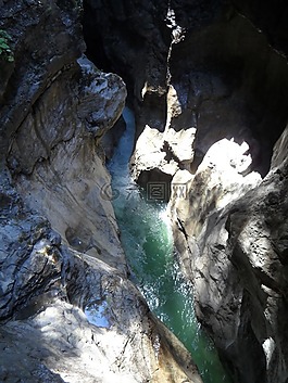 峽谷,breitachklamm,山間溪流