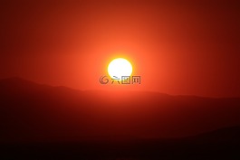 磁盤,太陽日落,橙