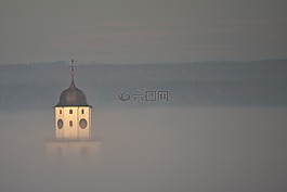 教會(huì),日出,日落