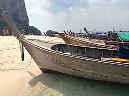 海滩,小船,天空