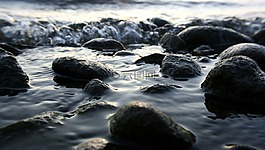 石头,水,波