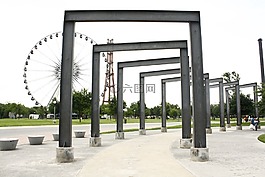 弧,車輪,摩天