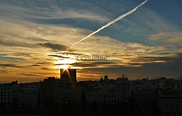 日落,傍晚的天空,余辉