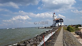 燈塔,海,荷蘭