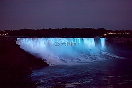 尼加拉瀑布,瀑布,夜景