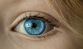 眼,藍色的眼睛,虹膜