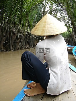 帽子,劃船,船