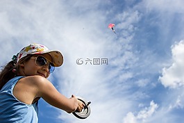 風箏,孩子們,女孩