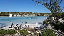 海灘,自行車,巴哈馬