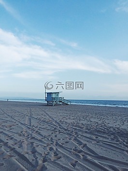 救生员展台,空,海滩