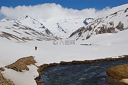 山,冰川,冰