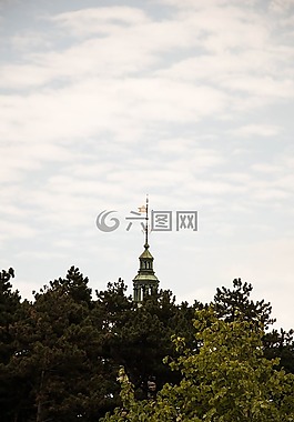 copenhage,天空,樹