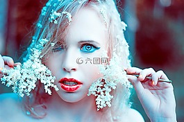 花的女孩,拍照,發(fā)