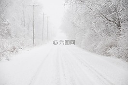 雪,路,冬天