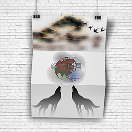 海报,云,行星
