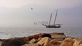 帆船,scoglio,湖