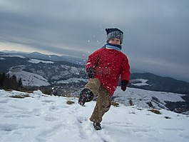 冬季,孩子,transcarpathia