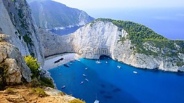 zakintos,海滩,navagio