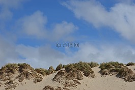 沙丘,藍藍的天空,砂