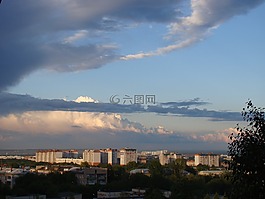 天空,雨后,云