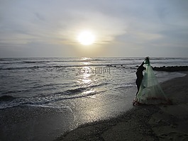 漁夫,景觀,海